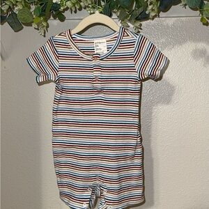 First Impressions Striped One Piece - Red, Blue, White